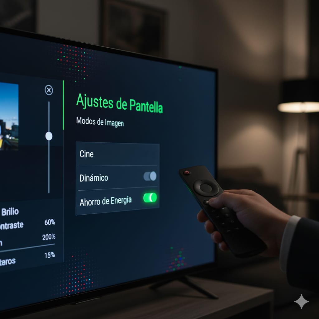 Menú de ajustes de imagen de un televisor